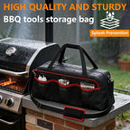 Grill Tool Storage Bag,Grill Utensil Storage Bag for Barbecue Tool up to 22",BBQ Utensil Storage Caddy with Pockets,Barbecue Utensil Case for Outdoor Grilling, Camping, Bag Only