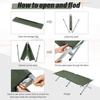 Geetery 2 Pcs Folding Camping Cot Bed with Carry Bag Portable Tent Twin Cot Army Military 529 lbs Outdoor Sleeping Travel Camping(Army Green)