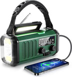 Hand Crank Emergency Radio, NOAA Weather Radio with AM/FM Solar Radio,10000mAh Rechargeable Battery Powered, USB-C Charger, Flashlight, SOS Alarm, for Storm, Hurricanes Outdoor Survival Emergencies