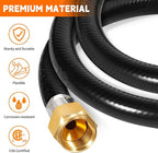 GasSaf 5FT 2 Stage Propane Regulator with Hose, 90 Degrees RV Propane Regulator for Dual Fuel Generator, RV, Camp Stoves, Gas Grills, Heaters - Standard POL Connection Fits 5-100 lb Propane Tanks