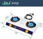 20000 BTU power outdoor camp yard hiking camping propane stove cooker grill with CSA listed regulator and gas hose, white color