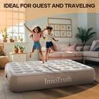 InnoTruth Camping Air Mattress, Full Size with Built in Pump, Inflatable Mattress Blow up Mattress, Family Choice Award Winner-13 Colchones Inflables Foldable Air Bed for Guest & Home, Light Brown