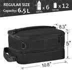 Tirrinia Expandable Insulated Lunch Bag for Men Women – Leakproof Reusable Cooler LunchBox for Kids & Adults with Shoulder Strap, Perfect for Work, School, Office, Travel,Black