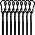 8 Pcs 24in Bungee Cords with Carabiner Hooks Heavy Duty, Outdoor Black Bungee Straps, Strong Industrial Grade Elastic Bungee Rope for Securing Tarps, Luggage, Tents，Bikes or Garden Tidying