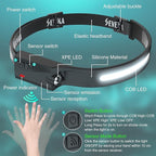 SEVENKA 2Rechargeable Headlamp Flashlight with Carrying Case, Bright LED Head Lamp Outdoor, Wide Beam, Floodlight & Spot Light, Motion Sensor, 2.4oz Lightweight Head Lights for Hard Hat, Camping