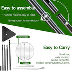 Campfire Tripod for Cooking, Portable & Collapsible Camping Cooking Tripod Grill with Round Grate for BBQ Picnic Outdoor Cookware Party