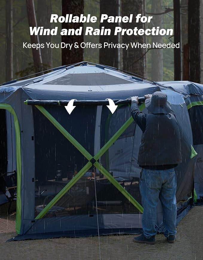 JOYTUTUS Dual-Use Pop up SUV Tents for Camping, 10x10.5 Ft Big Space 2 Rooms Car Tent, SUV Tailgate Tent for Family Camping, 5 Sides Canopy, Portable Carry Bag