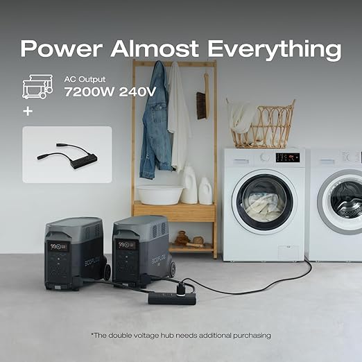EF ECOFLOW 120V Home Backup Kit: DELTA Pro 3600Wh Power Station with Transfer Switch Kit, 3600W AC Output, Solar Generator for Home Use, Emergency, RV