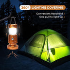 5-in-1 Solar Light and Fan (Gold) - Rechargeable Lantern with Phone Charger & Portable Power for Hurricane, Emergency, Camping, Power Outage