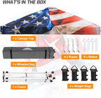 EAGLE PEAK Pop Up Canopy Tent with Wheeled Carry Bag, 8 Stakes, 4 Ropes, 4 Weight Bags, Easy Set Up Tent Canopy, 10x10 ft, 100sqft of Shade, Stars and Stripes