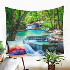 DANNI Forest Waterfall Tapestry Wall Hanging Sandy Beach Picnic Rug Camping Tent Sleeping Pad Home Decor Bedspread Sheet Wall Cloth (60x51inch,4)