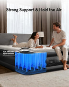 OhGeni 20" Twin Air Mattress with Built in Pump, Portable Blow up Mattress, 72Hr Leak-Proof Test Airbed for Guests & Home, Ideal for Single Person, Better to Get up, 300LBS