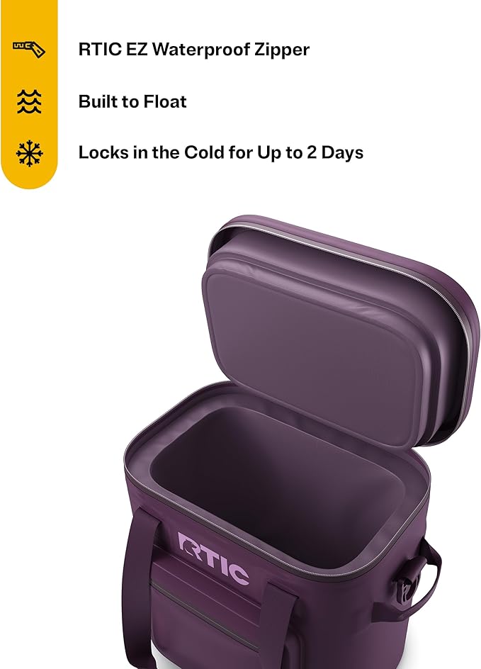 RTIC 20 Can Ultra-Tough Soft Cooler Pro, Insulated, Waterproof, Leak Proof, Portable Floating Bag for Beverage, Drink, Lunch, Outdoor, Beach, Car,Camping, Picnic, Fishing, Boat