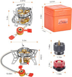 WADEO 6800W Windproof Camping Gas Stove, Small Camping Stove with Piezo Ignition, 1LB Propane Tank Adapter, Butane Adapter for Outdoor Cooking, Picnic, Camping and Hiking