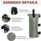 ABCCANOPY Canopy Weights Set of 4-120LBS Sand Bags for Pop up Tent, Weight Bags for Outdoor Gazebo, Trampoline, Pergola, Gray (Without Sand)