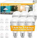 Neporal LITE PRO Battery Backup Light Bulbs, 2600mAh Rechargeable Light Bulbs, Perfect As Emergency Lights for Home Power Failure, Hurricane Prepareness Item, E26/E27
