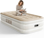 Sebor Air Mattress Twin with Built-in Pump 18", Comfortable Self-Inflating Air Mattress with High-Speed Pump, Durable Blow Up Mattress Twin with Storage Bag for Guests, Camping, Travel