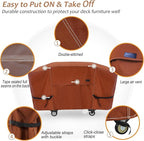 NettyPro Griddle Cover for Blackstone 28 inch Griddle Waterproof Heavy Duty 2 Burner Flat Top Gas Grill Cover 28" Cooking Station Camping, Brown