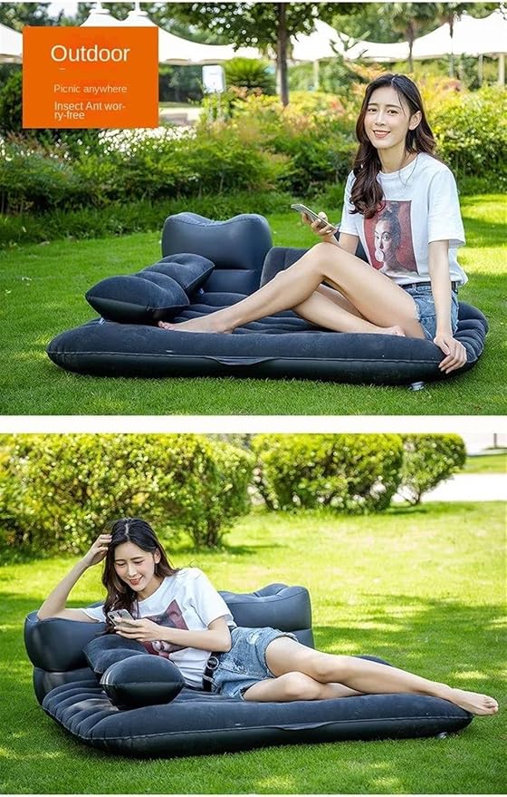 SUV Inflatable Bed, Car Camping Air Mattress, Cold-Resistant and Wear-Resistant Inflatable Mattress, Fast Inflatable Folding Bed, Multi-Functional Travel Sleeping Mat (Black Size 1)
