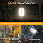Clip On Solar Motion Lights Outdoor Waterproof, 800LM, 70 LED, 3 Color Temperature, USB & Remote Control, 4 Pack Portable Solar Powered Light Outside for Gutters Fence Garage Camping