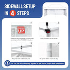 CROWN SHADES 10x20 Canopy Sidewalls (4pck) - Replacement Walls for 10x20 Gazebo, Event Shelter Accessories - White