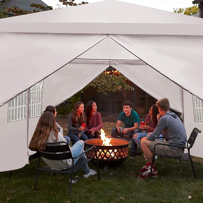 TANGKULA Outdoor Tent 10x20, White Party Wedding Tent Canopy with Removable Sidewalls, Portable Canopy Shelter Tent Pavilion for Market, Outside Tents for Events, Backyard