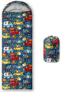 Kids Sleeping Bag for Boys Girls,Blue Ripples Print-Lightweight Warm Portable Outdoor Indoor-Waterproof Cold Weather Resistant Sleeping Bag for Camping Hiking
