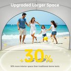 Beach Tent Sun Shelter, Beach Shade Tent with UPF50+ UV Protection, Sun Shelter for 1-4 Person, Beaches Shade with 2 Zippered Doors, Portable Tents for Camping Fishing, Beige