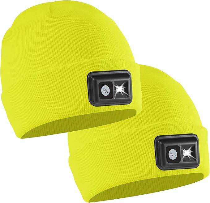 POWERCAP LED Hat Light 150 Lumens Rechargeable Fleece Beanie with Bright Built-in Headlamp Waterproof LED Warm One Size Cap