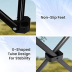Portable Camping Chair 2 Pack, Folding Outdoor Chair with Cup Holder & Side Pocket for Camping (Black, 2 Pack)