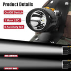 High Lumens LED Mining Headlamp with Hat - Waterproof, Durable, Long-Lasting Rechargeable Headlight, Adjustable Strap, Perfect for Miners Camping Hiking (KL2.8 Black-Yellow Button with Hat)