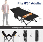 ABORON Camping Cot for Adult 28" Extra Wide, Heavy-Duty 1200D Oxford Cot for Sleeping, Portable Folding Camp Bed with Mat & Carry Bag