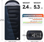 XXL Winter Sleeping Bags for Adults Cold Weather,Camping Sleeping Bag for Kids with Compression Sack,4 Season Camping Essentials Gear for Hiking,Traveling,Outdoor,Backpacking,Climbing