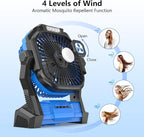 Portable Fan Rechargeable, Cordless Battery Powered Fan with LED Lantern 20000mAh, USB C Battery Operated for Travel Bedroom Home Camping Tent Office Beach Desk Picnic Barbecue Fishing Table