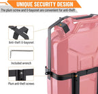 Anti-theft Jerry Can Mount Holder: Lockable Jerry Gas Can Holder Rack, 5 Gallon (20 Liter), Reinforced Welding, Anti-theft U-bayonet, Plum Stainless Steel Screws