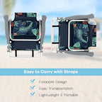 Goplus Beach Chair, Folding Backpack Beach Chairs for Adults with 5 Positions, Head Pillow, Cooler Bag, Towel Bar, Cup Holders, Sunbath Sling Tanning Lounge, Foldable Layout Camping Chairs