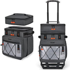 TOURIT 75 Can Insulated Rolling Cooler, Detachable Double Deck Beach Cooler with Wheels, Collapsible Soft Sided Cooler Bag for Beach, Camping, Picnic, Travel, Shopping