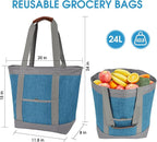 Insulated Cooler Bag, Reusable 30 Cans Insulated Bag, Soft Portable Grocery Bags for Shopping Food Travel Beach Camping