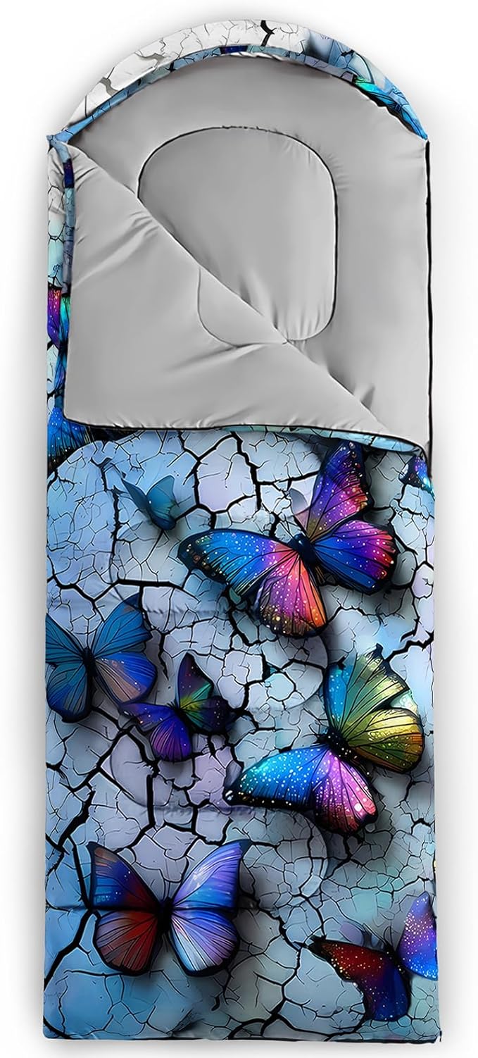 QOOMO Camping Sleeping Bags,3 Season Warm & Cool Weather,Lightweight,Waterproof Sleeping Bags for Adults & Kids,Traveling,and Outdoors,Camping Gear Equipment