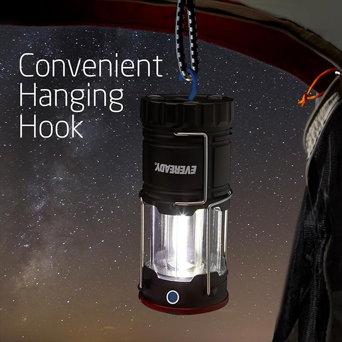 Eveready Collapsible Rechargeable Lanterns, 300 Lumens, USB Rechargeable Lantern, Outdoor and Camp Lantern, Micro-USB Charging Cable Included, 4 Count