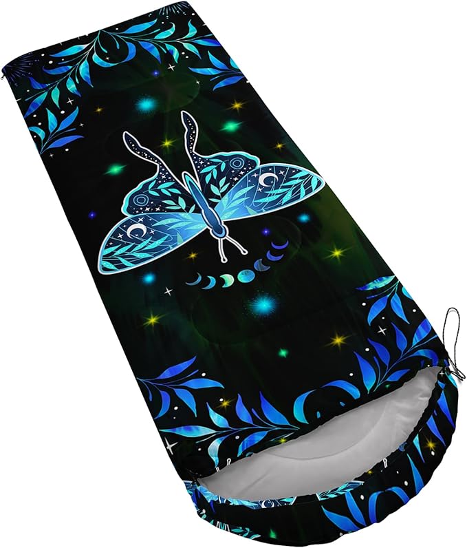 AILONEN Kawaii Panda Sleeping Bags,Lightweight & Waterproof,3 Season Warm & Cool Weather,Dreamy Purple Flower Animal Themed Sleeping Bags for Boys,Girls,Kids,Adults Travelling,Outdoors