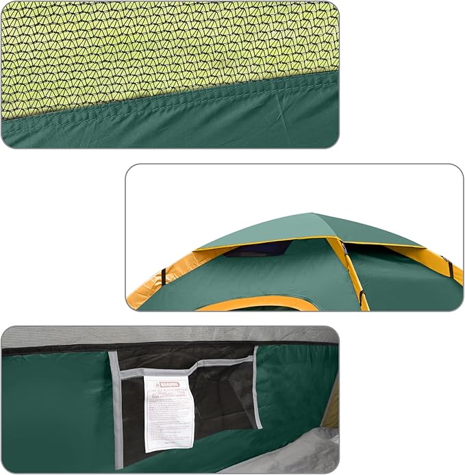 unp 6 Person 4 Season Dome Tent, Easy to Set Up for Camping & Hiking, Lightweight & Portable, Green