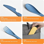 Travel Utensils with Case, Camping Utensils Wheat Straw Reusable Utensils Set With Case, Knife Fork and Spoon Utensil for Lunch Box (2 Pack)