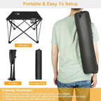 Folding Camping Table, Portable Pinic Table with 2 Cup Holders & Carry Bags, Rollup Camping Table Lightweight Beach Table for BBQ, Camping, Picnic and Indoor Use