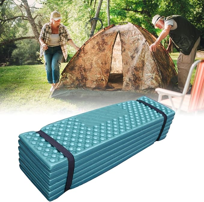 Alomejor Double Egg Crate Foldable Sleeping Pad, Soft PVC Thickened Isolation Pad for Camping (186 * 57)