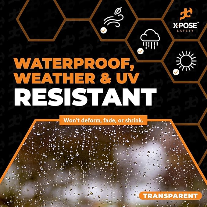 8' x 10' Clear Vinyl Tarp - Super Heavy Duty 20 Mil Transparent Waterproof PVC Tarpaulin with Brass Grommets - for Patio Enclosure, Camping, Outdoor Tent Cover, Porch Canopy - by Xpose Safety