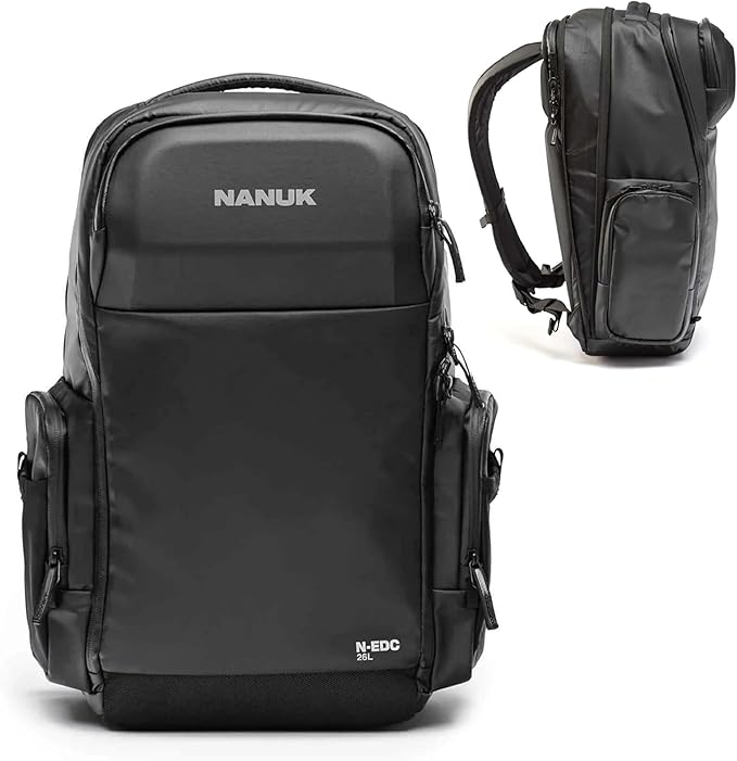 NANUK N-EDC 26L Carry-On Travel Backpack – Water-Resistant Laptop Backpack for Work Travel and Everyday Carry – Compact & Expandable, TSA-Ready, Smart Organization – Black