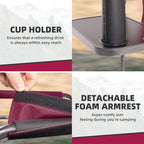 Director Camping Chair Set of 2 with Cooler Bag & Foldable Side Tray - 400lbs Heavy Duty Outdoor Folding Lawn Chair, Portable Camp Chair for Backyard, Fishing, Beach (Wine Red)