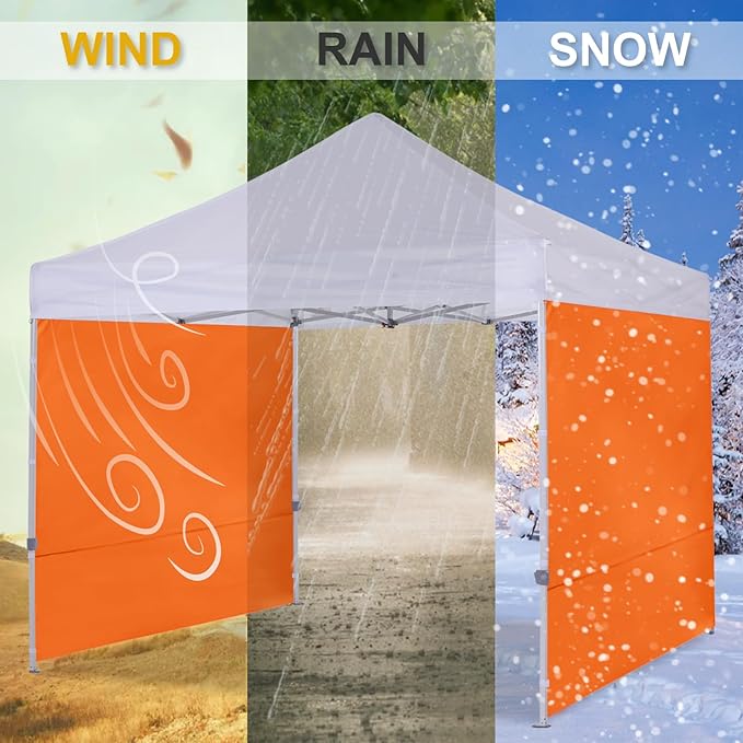 COOSHADE Instant Canopy SunWall 10x10 Canopy SideWall for Pop up Canopy Tent, 1 Pack Sidewall Only, Orange