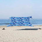 Neso Gigante Portable Beach Tent Sun Shelter - Lightweight Beach Shade Canopy - Easy Setup for Family Outings - Patented Reinforced Corners - UPF 50+ - 8ft Tall, 11 x 11ft - Save The Whales
